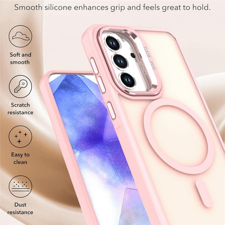 Samsung Galaxy A37 EIDERWOOD Hybrid Cover m. Kickstand - MagSafe Kompatibel - Lyserød