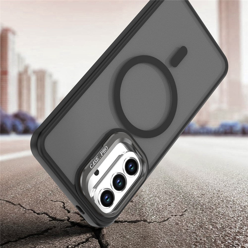 Samsung Galaxy A37 EIDERWOOD Hybrid Cover m. Kickstand - MagSafe Kompatibel - Sort