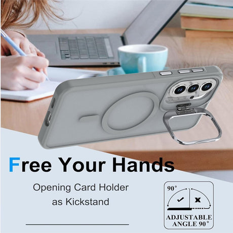 Samsung Galaxy A37 EIDERWOOD Hybrid Cover m. Kickstand - MagSafe Kompatibel - Grå