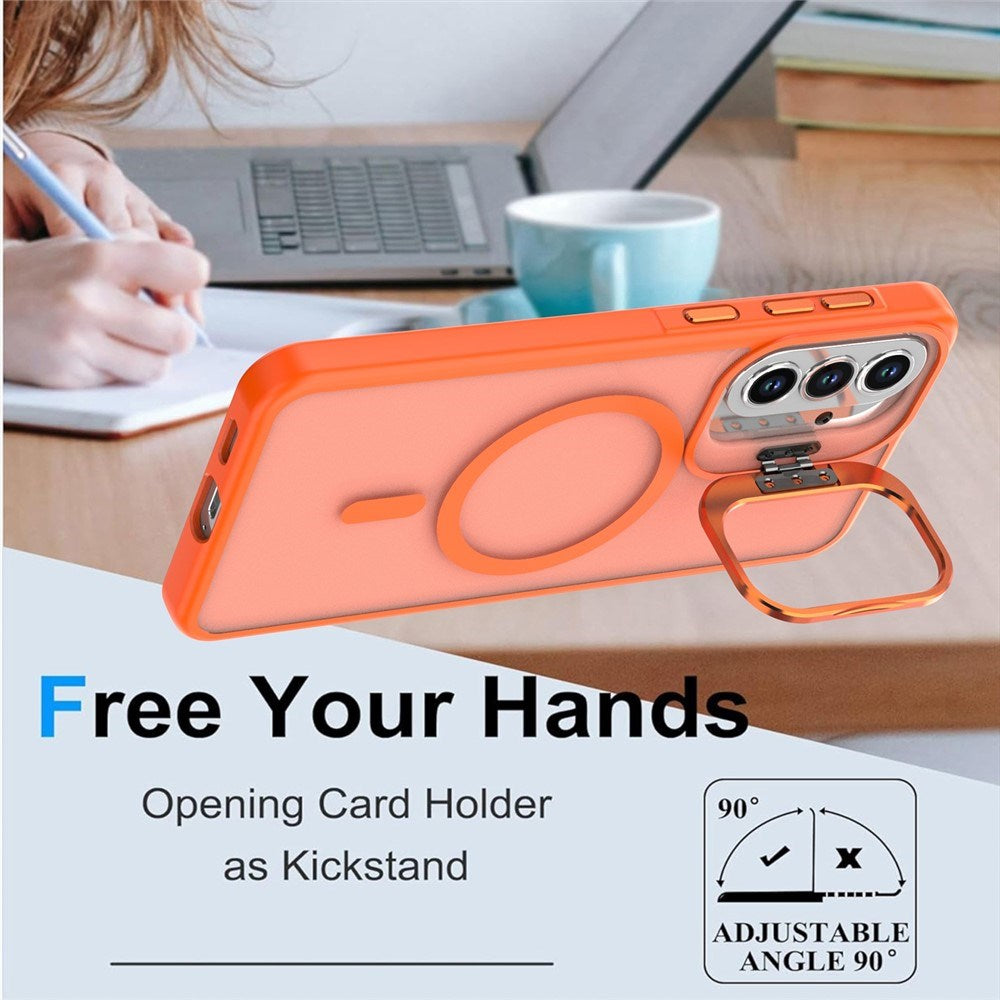 Samsung Galaxy A57 EIDERWOOD Hybrid Cover m. Kickstand - MagSafe Kompatibel - Orange
