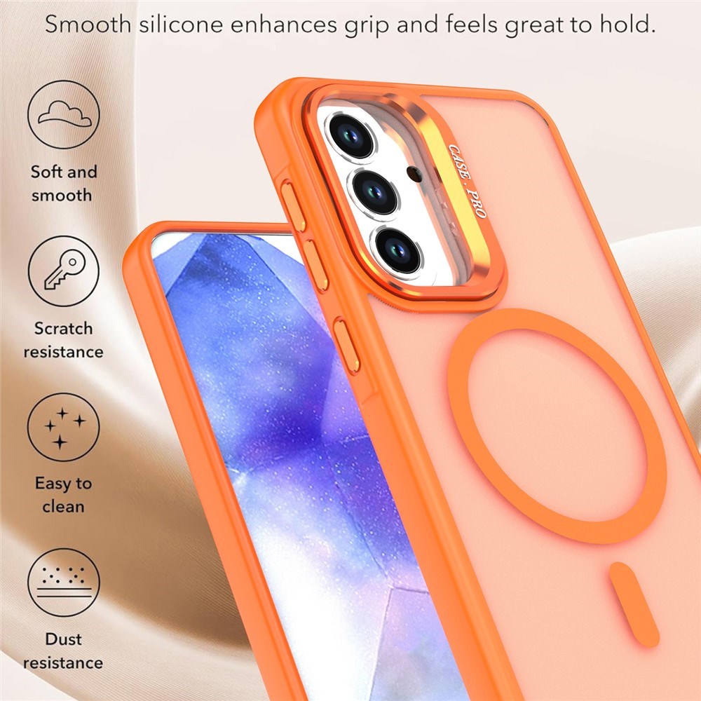 Samsung Galaxy A57 EIDERWOOD Hybrid Cover m. Kickstand - MagSafe Kompatibel - Orange