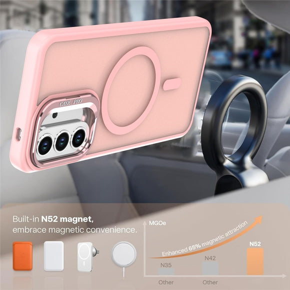 Samsung Galaxy A57 EIDERWOOD Hybrid Cover m. Kickstand - MagSafe Kompatibel - Lyserød