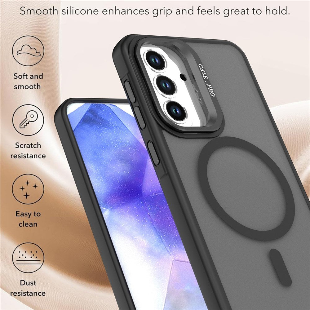 Samsung Galaxy A57 EIDERWOOD Hybrid Cover m. Kickstand - MagSafe Kompatibel - Sort