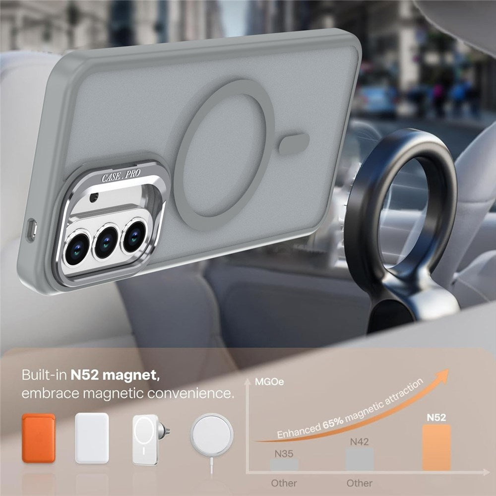 Samsung Galaxy A57 EIDERWOOD Hybrid Cover m. Kickstand - MagSafe Kompatibel - Grå