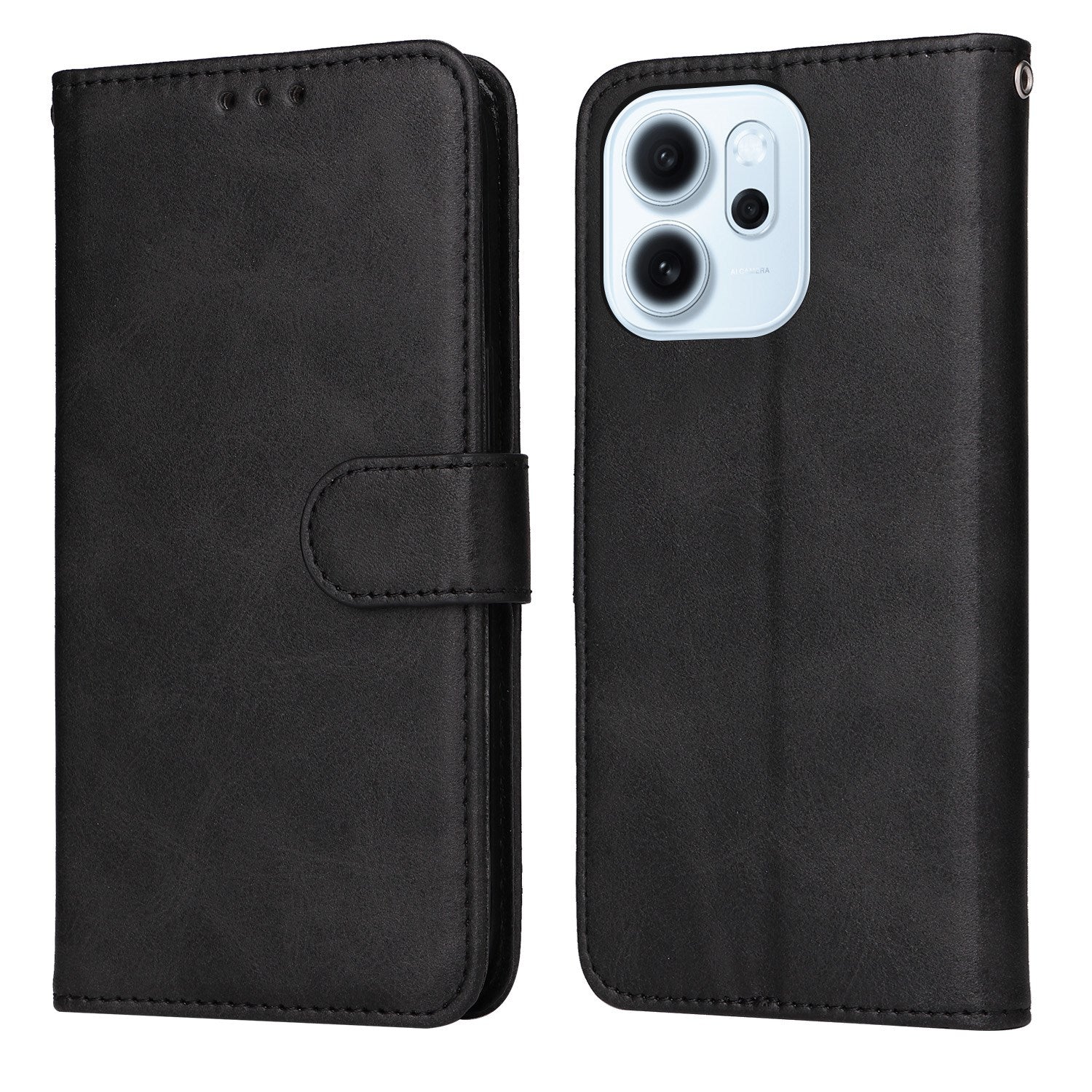 OPPO Reno15 F (5G) EIDERWOOD Kunstlæder Flip Cover m. Strop - Sort