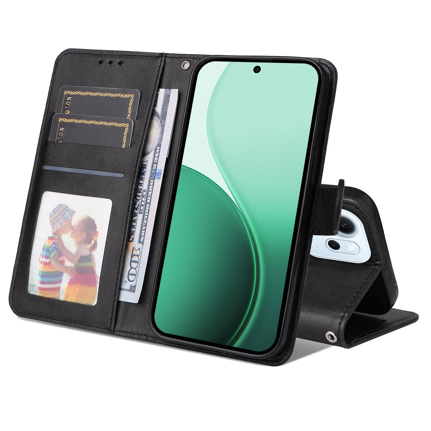 OPPO Reno15 F (5G) EIDERWOOD Kunstlæder Flip Cover m. Strop - Sort