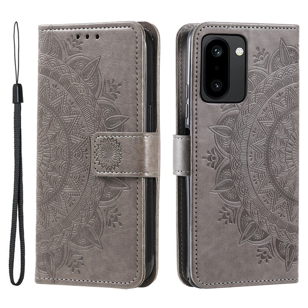 OnePlus 15R EIDERWOOD Kunstlæder Flip Cover m. Mønster - Grå