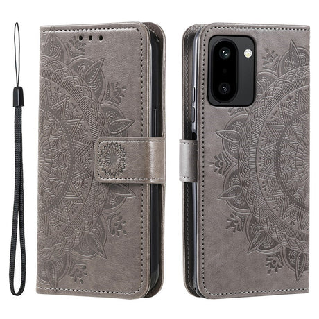 OnePlus 15R EIDERWOOD Kunstlæder Flip Cover m. Mønster - Grå