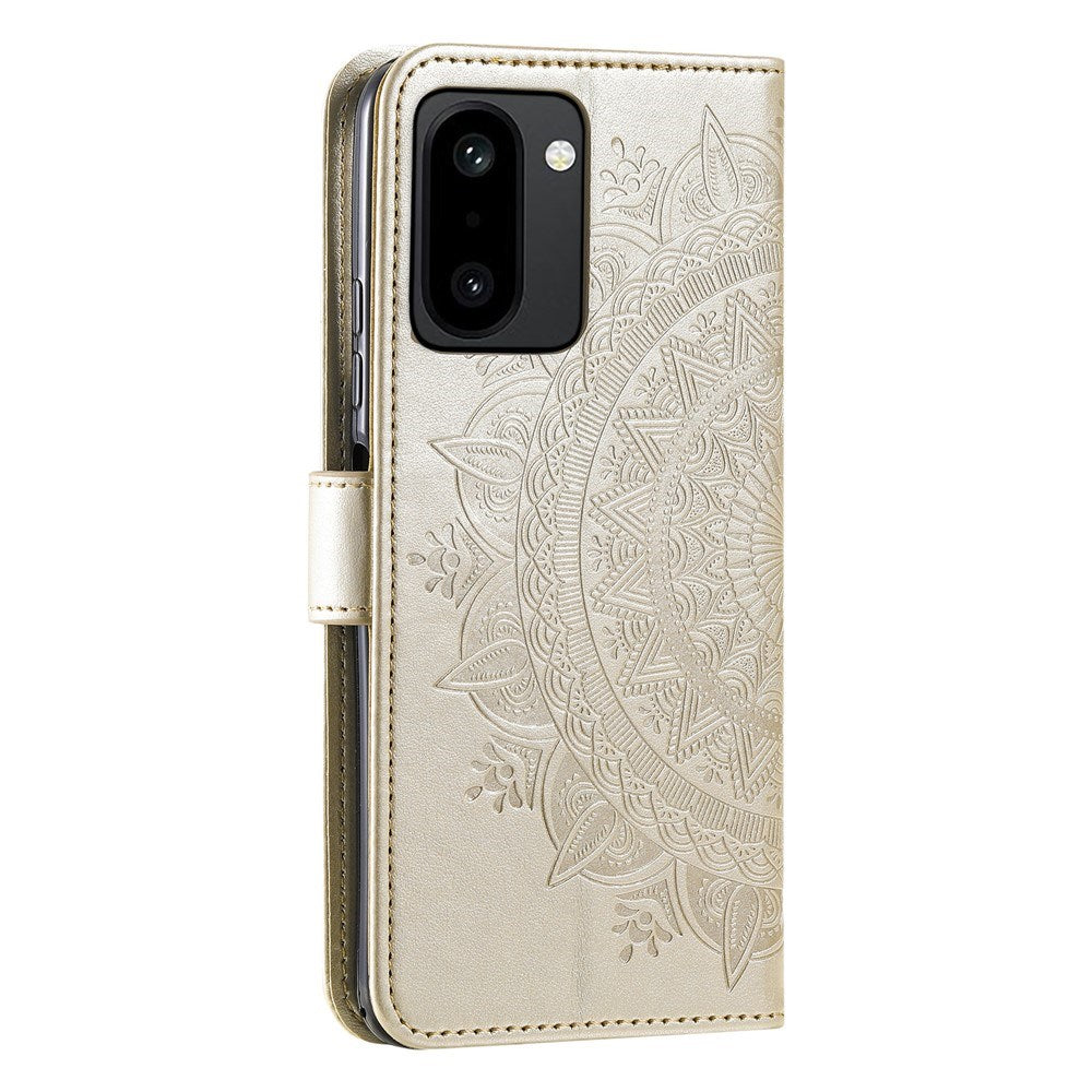 OnePlus 15R EIDERWOOD Kunstlæder Flip Cover m. Mønster - Guld