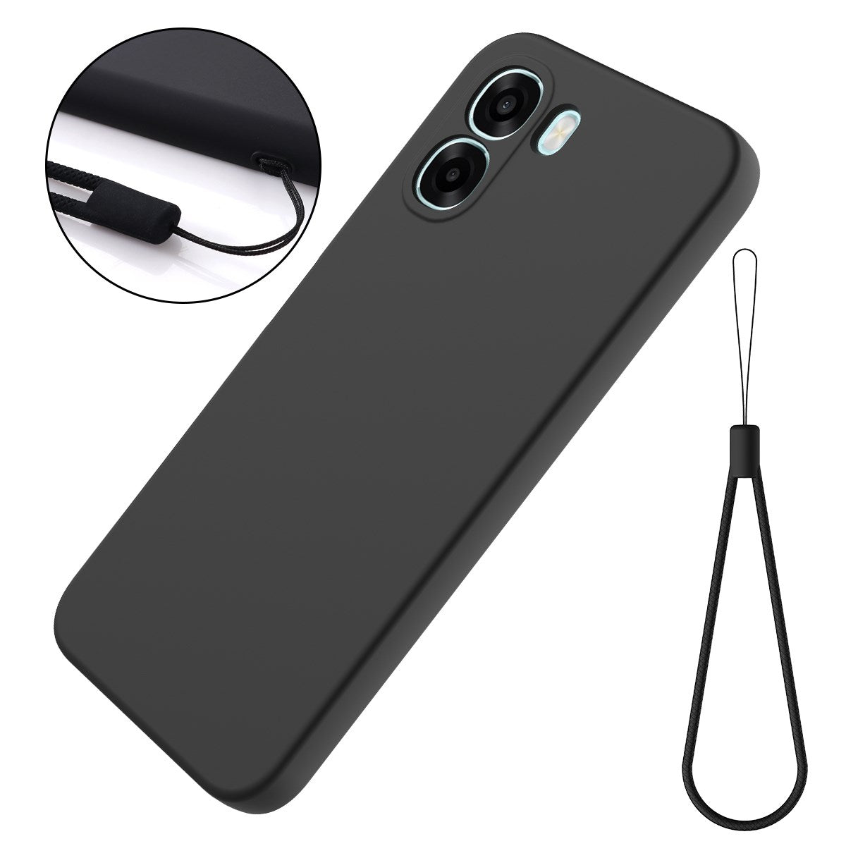 OPPO A6x EIDERWOOD Silikone Cover m. Strop - Sort