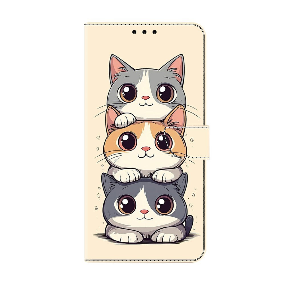 Samsung Galaxy A37 EIDERWOOD Kunstlæder Cover m. Indbygget Kortholder & Standerfunktion - Katte