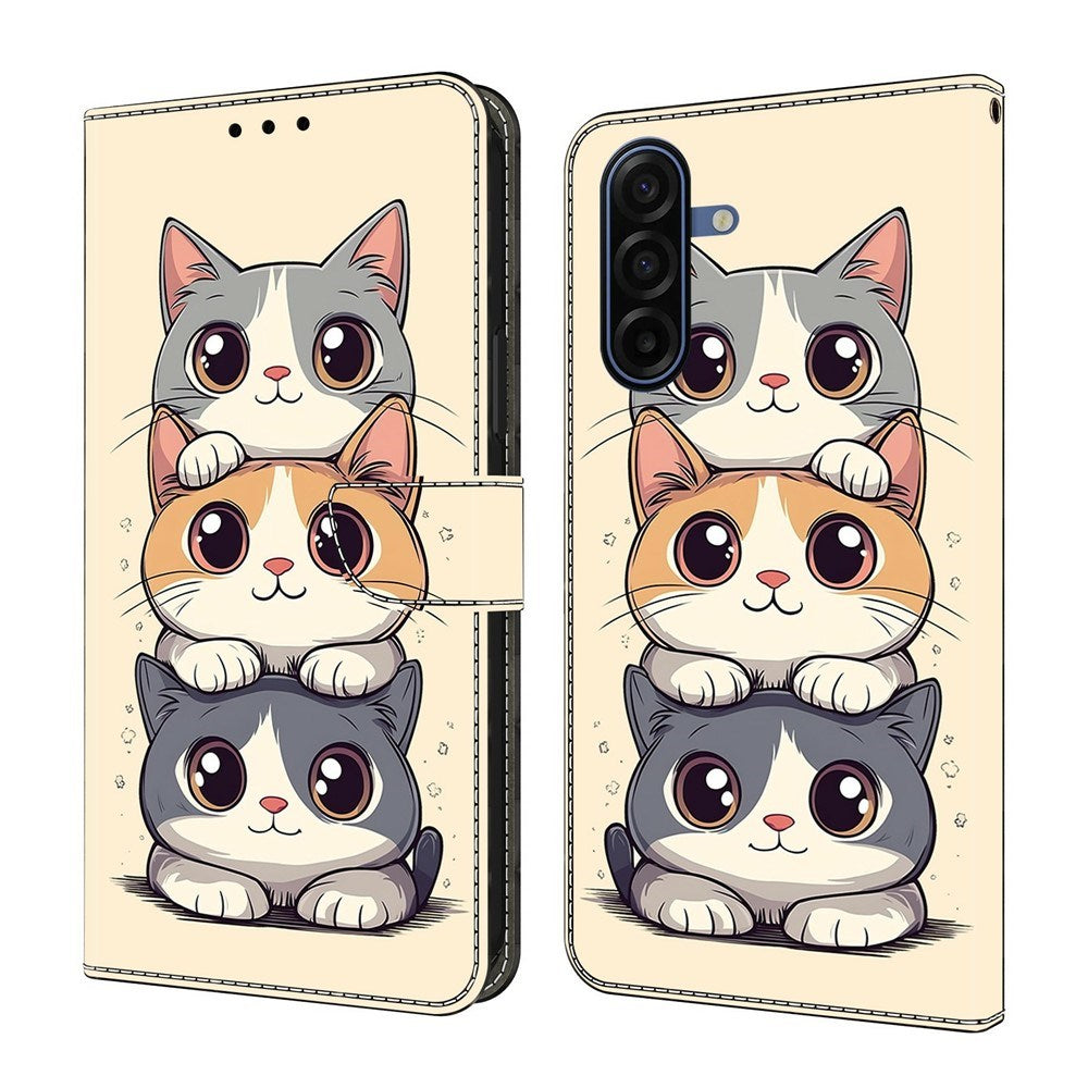 Samsung Galaxy A57 EIDERWOOD Kunstlæder Cover m. Indbygget Kortholder & Standerfunktion - Katte