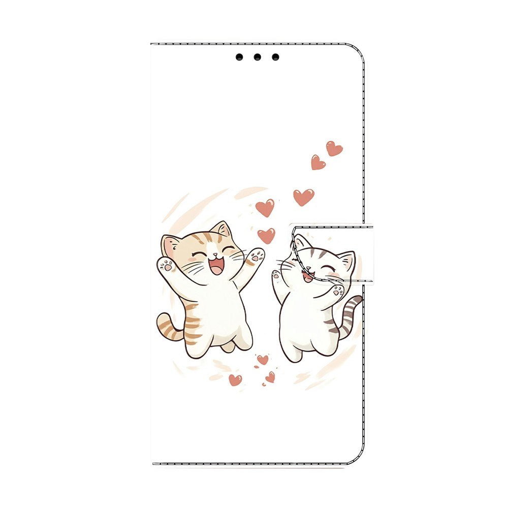 Samsung Galaxy A57 EIDERWOOD Kunstlæder Cover m. Indbygget Kortholder & Standerfunktion - Katte & Hjerter
