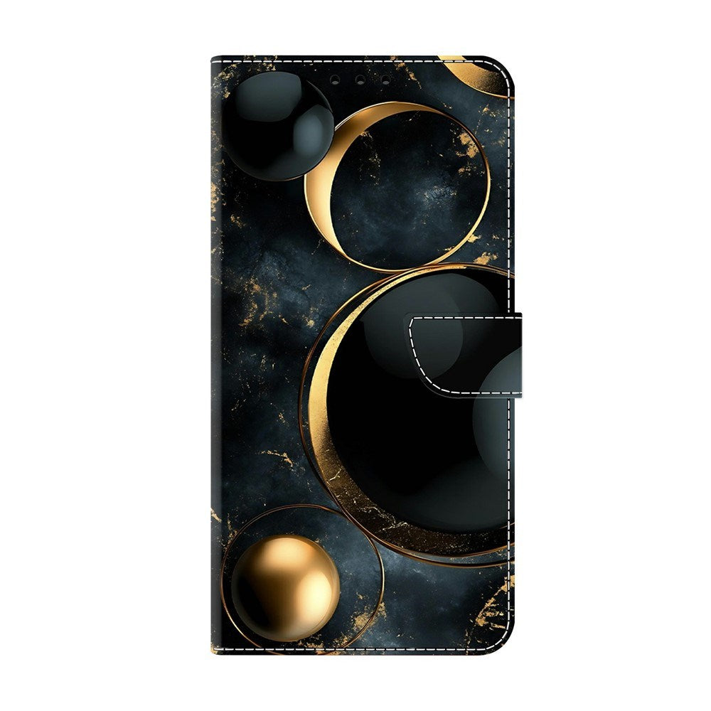 Samsung Galaxy A57 EIDERWOOD Kunstlæder Cover m. Indbygget Kortholder & Standerfunktion - Guldringe
