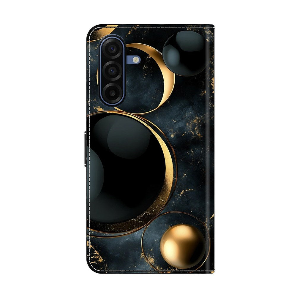 Samsung Galaxy A57 EIDERWOOD Kunstlæder Cover m. Indbygget Kortholder & Standerfunktion - Guldringe