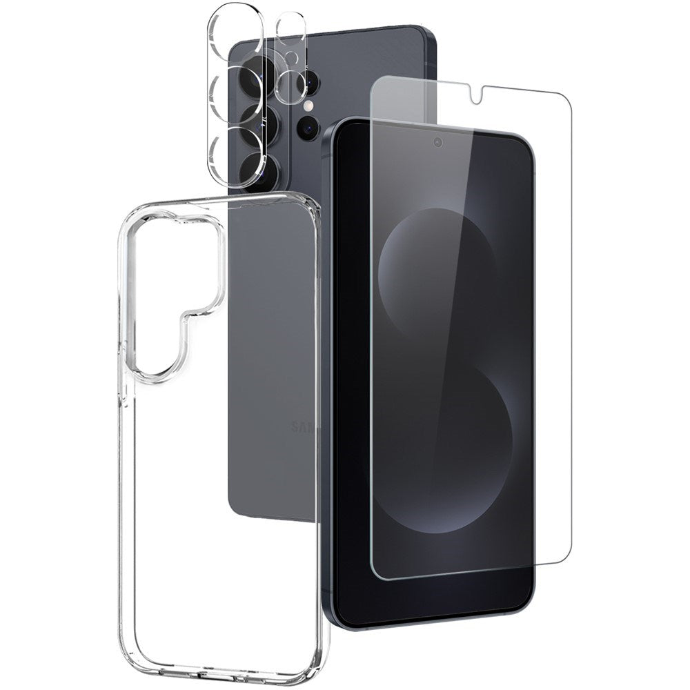 Samsung Galaxy S26 Ultra NORTHJO 3-i-1 Beskyttelsessæt m. Fleksibelt Plastik Cover / Hærdet Skærmbeskyttelsesglas / Kameralinsebeskyttelsesglas - Gennemsigtig