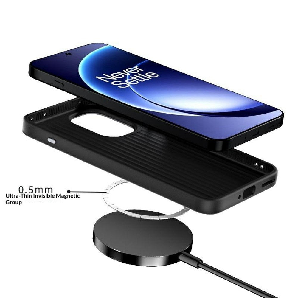 OnePlus 15R EIDERWOOD Magnetisk Carbon Cover - MagSafe Kompatibel - Sort / Blå