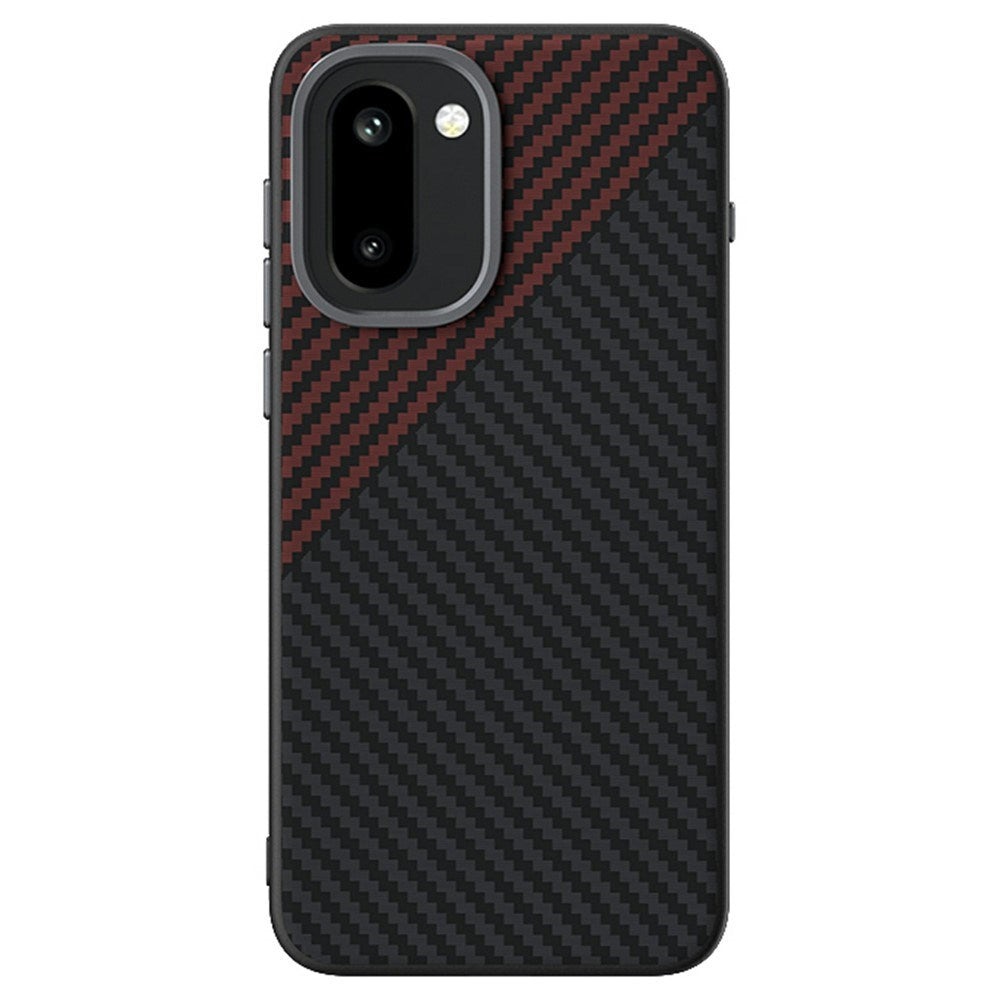OnePlus 15R EIDERWOOD Magnetisk Carbon Cover - MagSafe Kompatibel - Sort / Rød