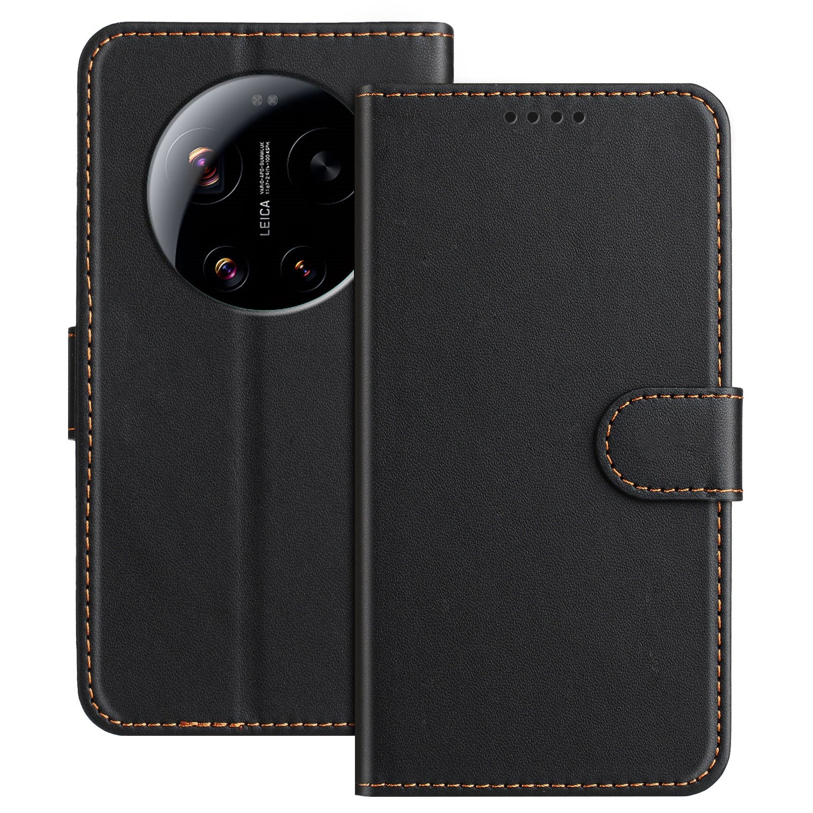 Xiaomi 17 Ultra EIDERWOOD Kunstlæder Flip Cover m. Kortholder & Ståfunktion - Sort