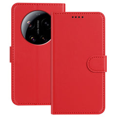 Xiaomi 17 Ultra EIDERWOOD Kunstlæder Flip Cover m. Kortholder & Ståfunktion - Rød