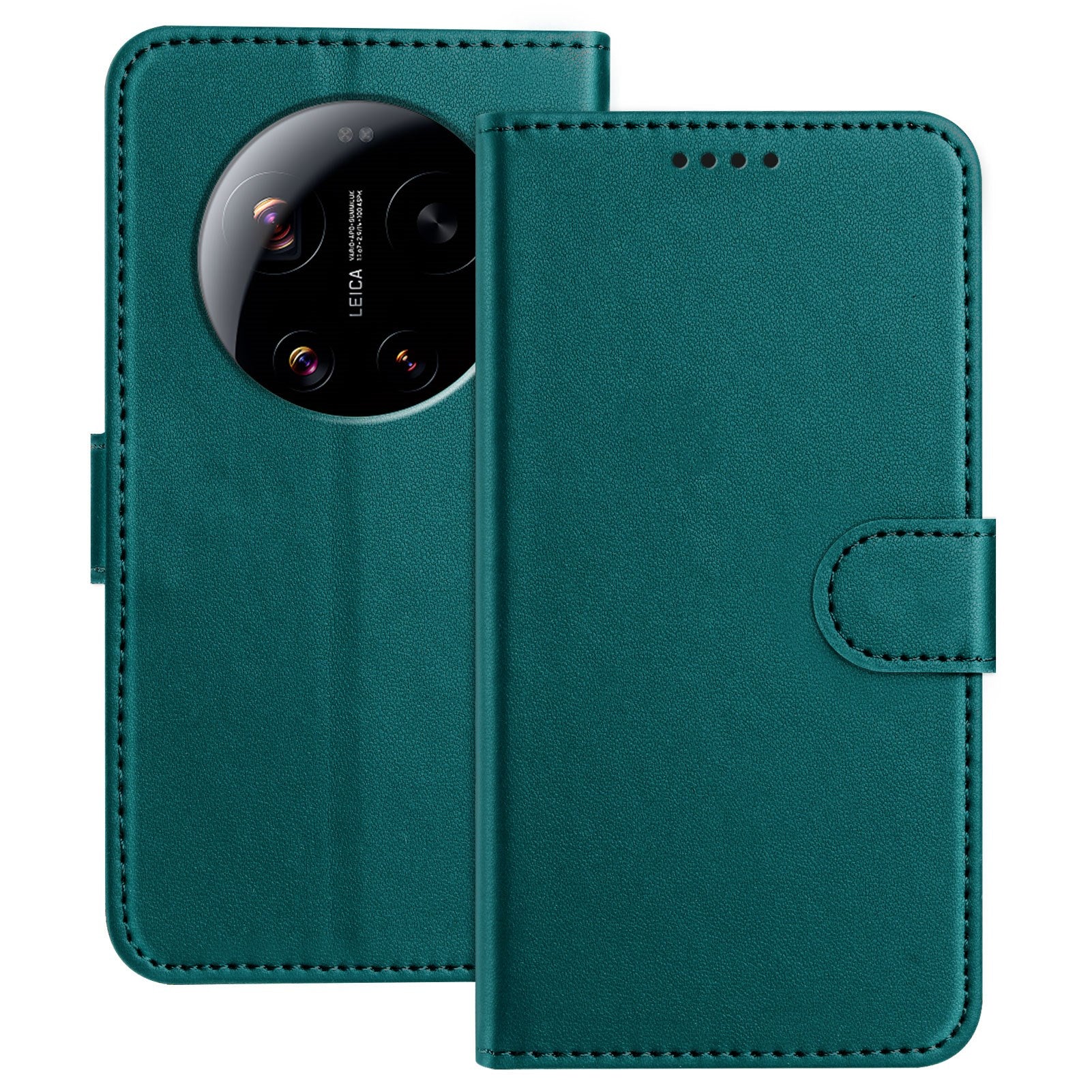 Xiaomi 17 Ultra EIDERWOOD Kunstlæder Flip Cover m. Kortholder & Ståfunktion - Grøn