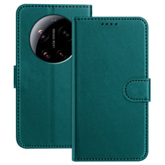 Xiaomi 17 Ultra EIDERWOOD Kunstlæder Flip Cover m. Kortholder & Ståfunktion - Grøn