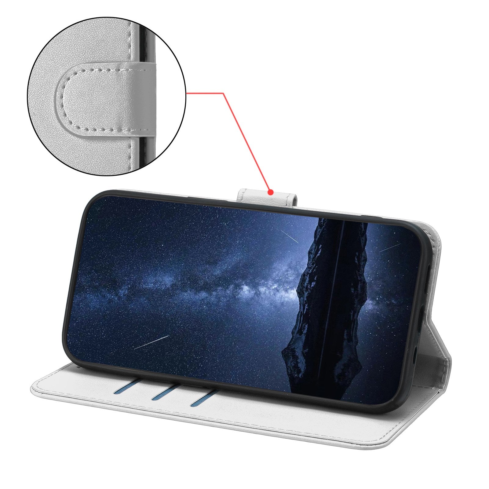 Xiaomi 17 Ultra EIDERWOOD Kunstlæder Flip Cover m. Kortholder & Ståfunktion - Sølv