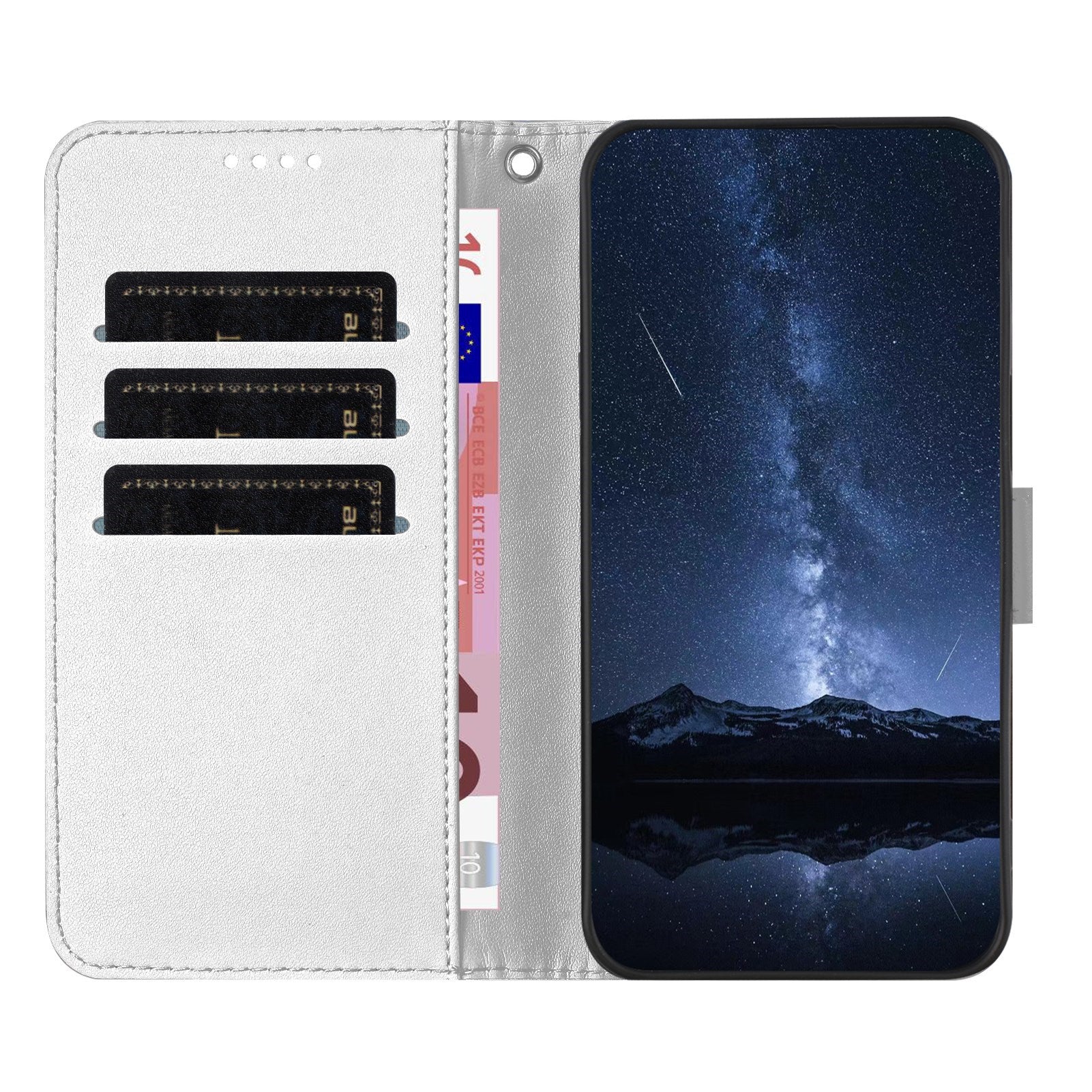 Xiaomi 17 Ultra EIDERWOOD Kunstlæder Flip Cover m. Kortholder & Ståfunktion - Sølv