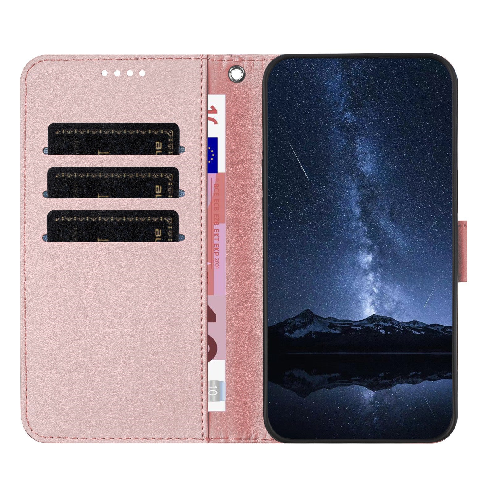 Xiaomi 17 Ultra EIDERWOOD Kunstlæder Flip Cover m. Kortholder & Ståfunktion - Rose Gold