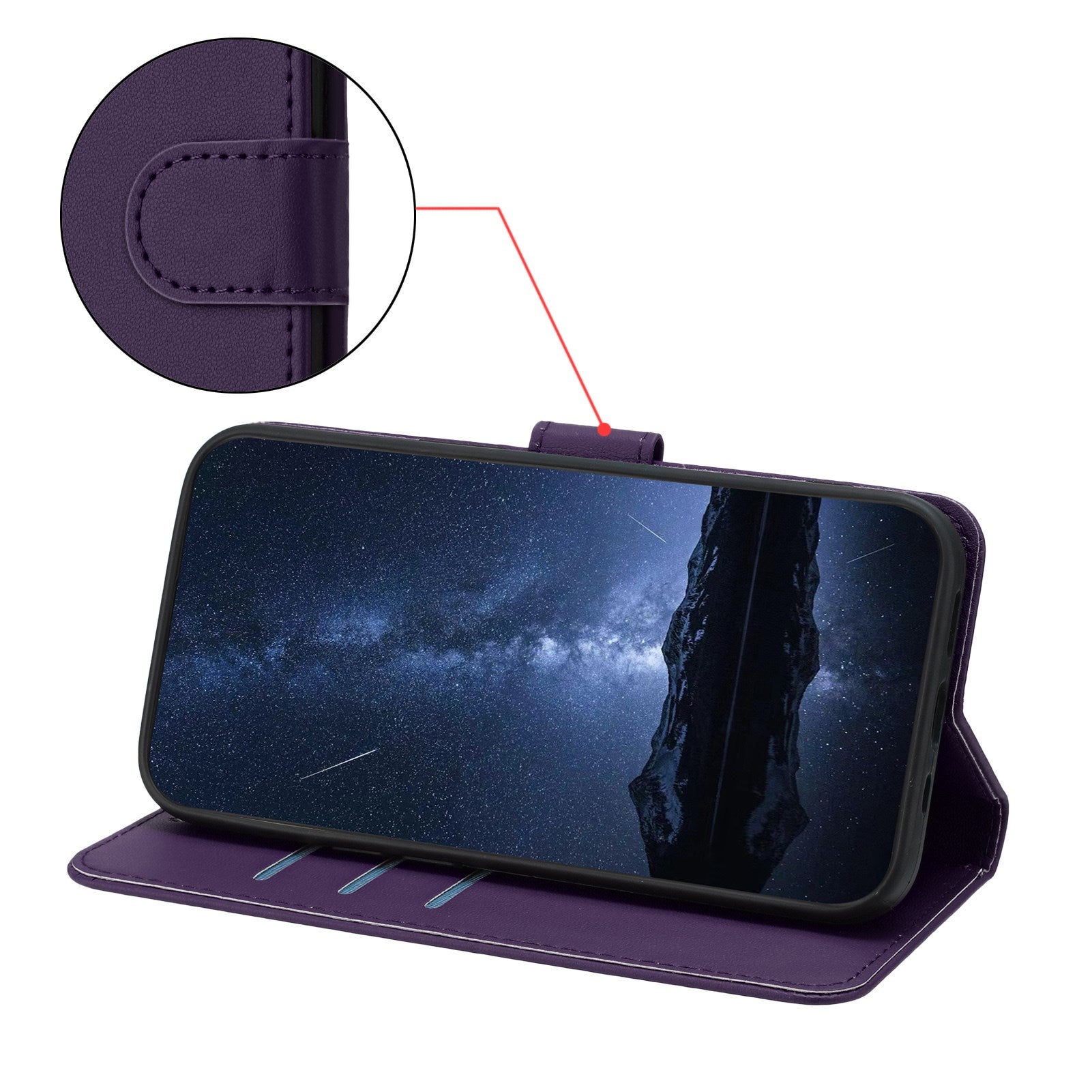 Xiaomi 17 Ultra EIDERWOOD Kunstlæder Flip Cover m. Kortholder & Ståfunktion - Lilla