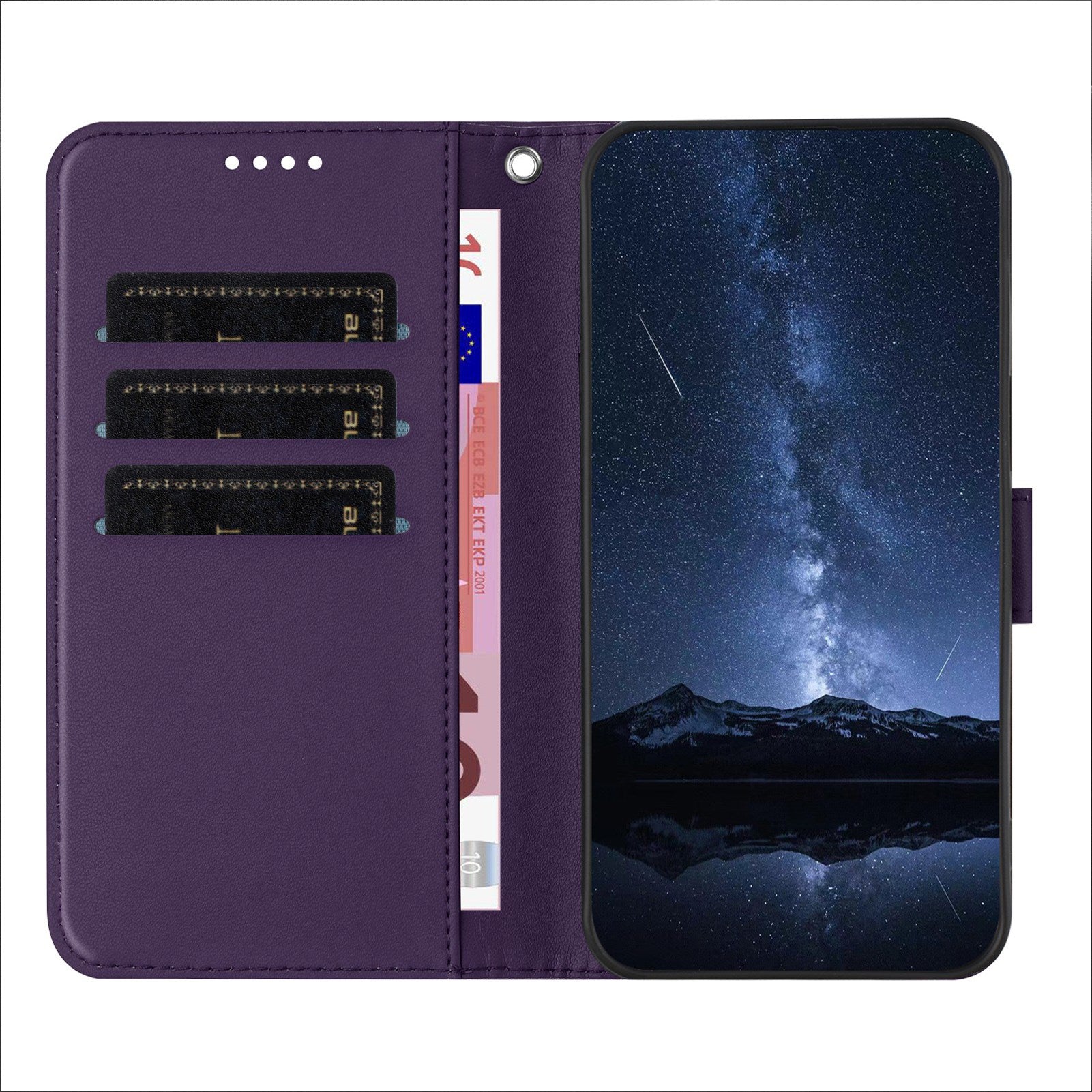 Xiaomi 17 Ultra EIDERWOOD Kunstlæder Flip Cover m. Kortholder & Ståfunktion - Lilla