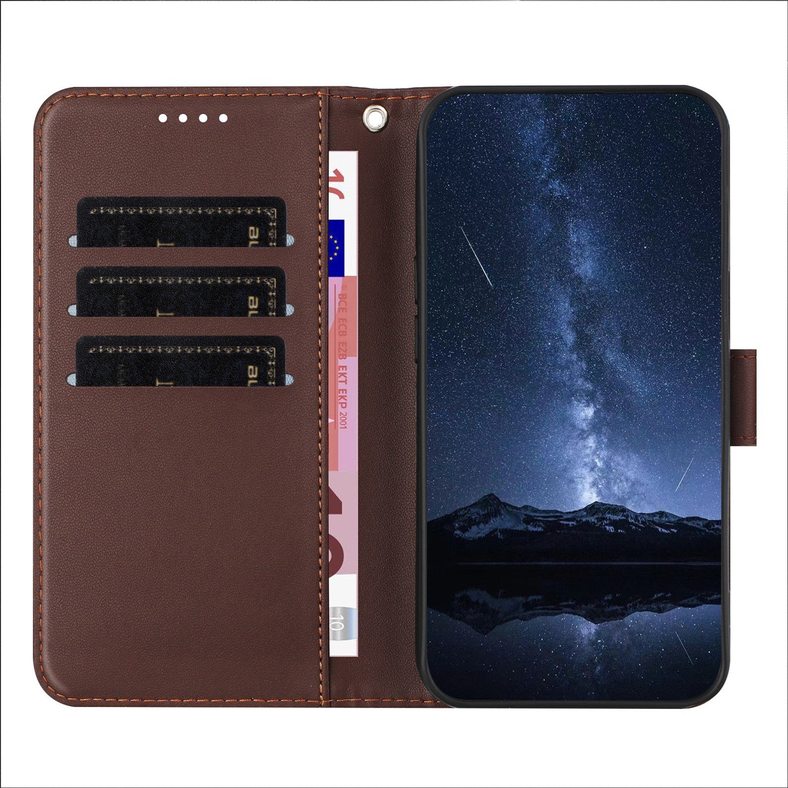 Xiaomi 17 Ultra EIDERWOOD Kunstlæder Flip Cover m. Kortholder & Ståfunktion - Brun