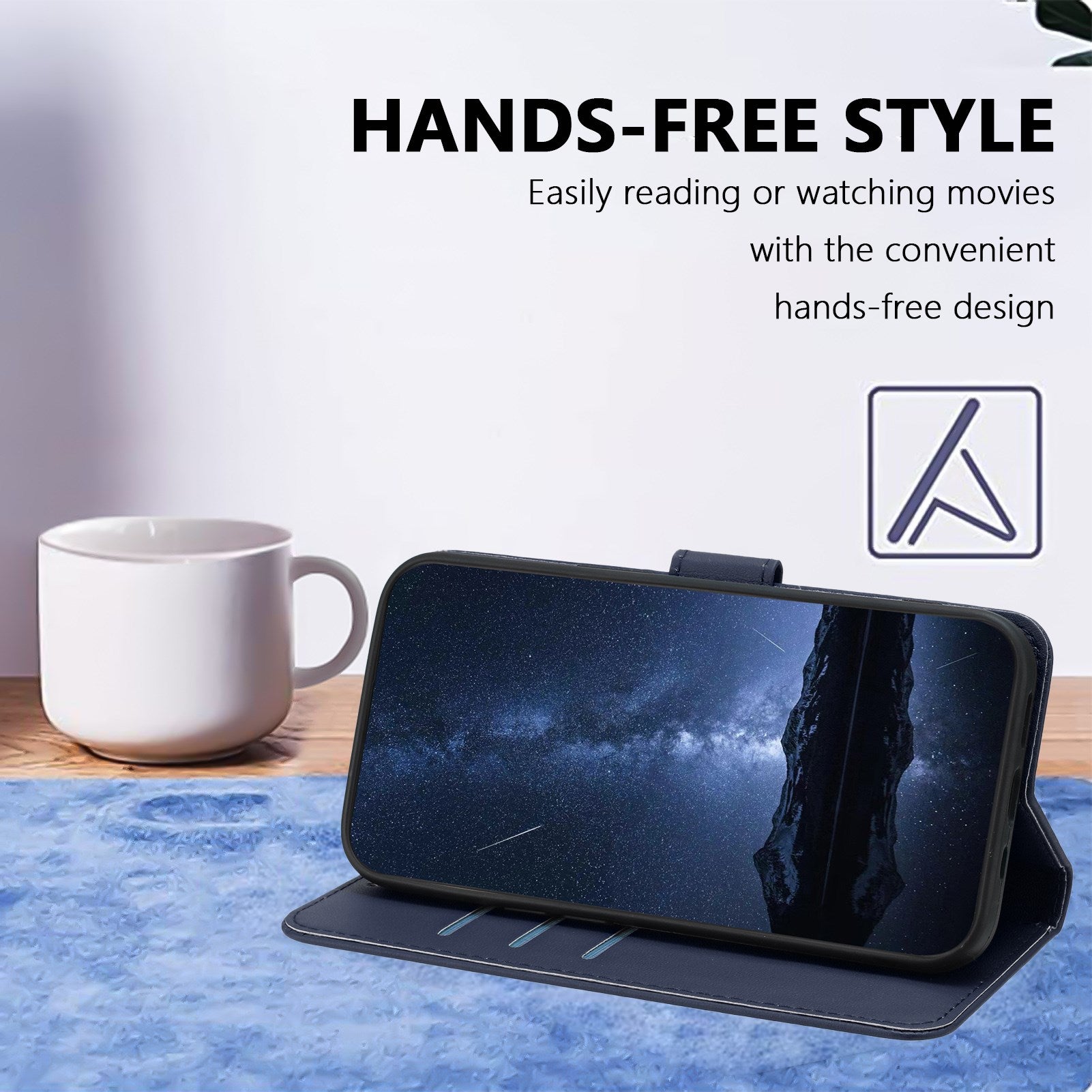 Xiaomi 17 Ultra EIDERWOOD Kunstlæder Flip Cover m. Kortholder & Ståfunktion - Blå