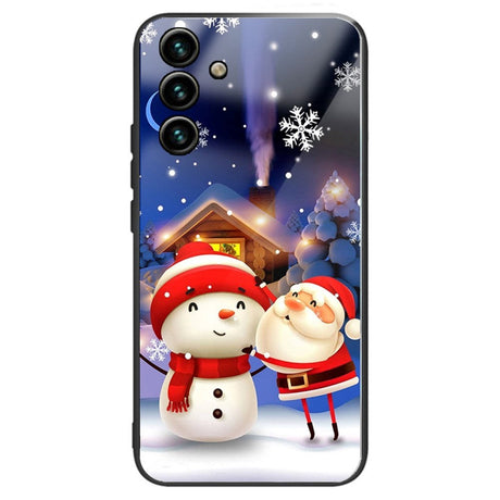 Samsung Galaxy A14 / A14 (5G) Jule Cover m. Glasbagside - Julemand og Snemand