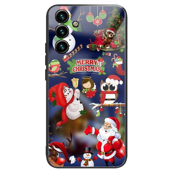 Samsung Galaxy A14 / A14 (5G) Jule Cover m. Glasbagside - Julefigurer