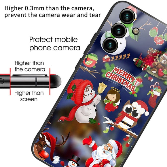Samsung Galaxy A14 / A14 (5G) Jule Cover m. Glasbagside - Julefigurer