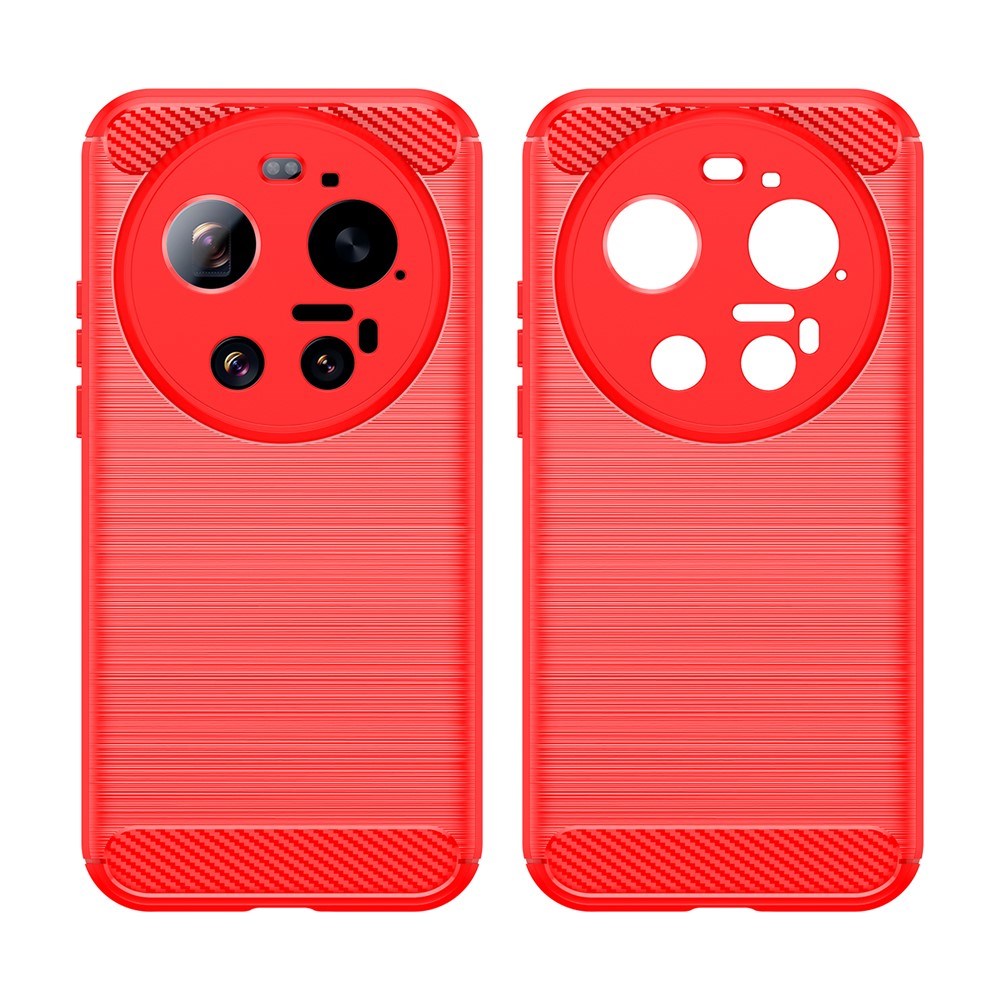 Xiaomi 17 Ultra EIDERWOOD Brushed Carbon Cover - Rød