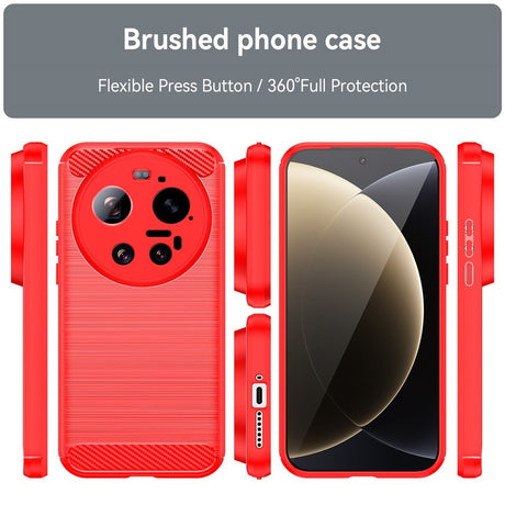 Xiaomi 17 Ultra EIDERWOOD Brushed Carbon Cover - Rød