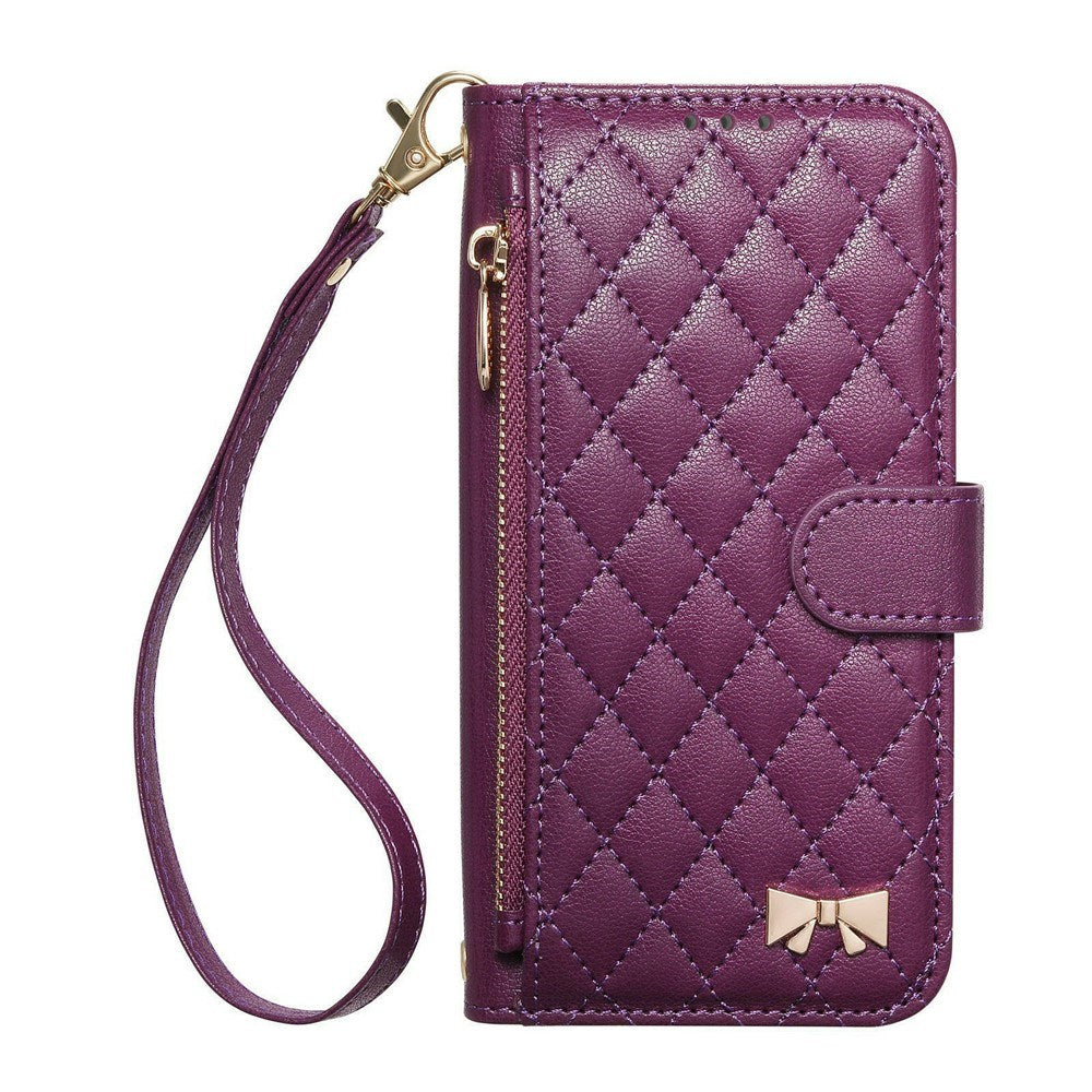iPhone 18 Pro / 17 Pro EIDERWOOD Kunstlæder Flip Cover m. Tekstur & Strop - Lilla