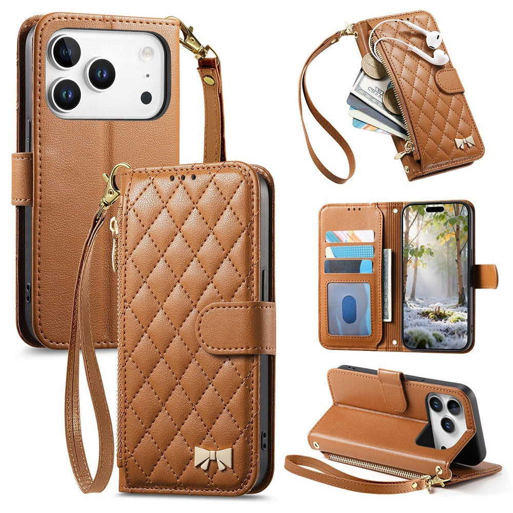 iPhone 18 Pro Max / 17 Pro Max EIDERWOOD Kunstlæder Flip Cover m. Tekstur & Strop - Brun