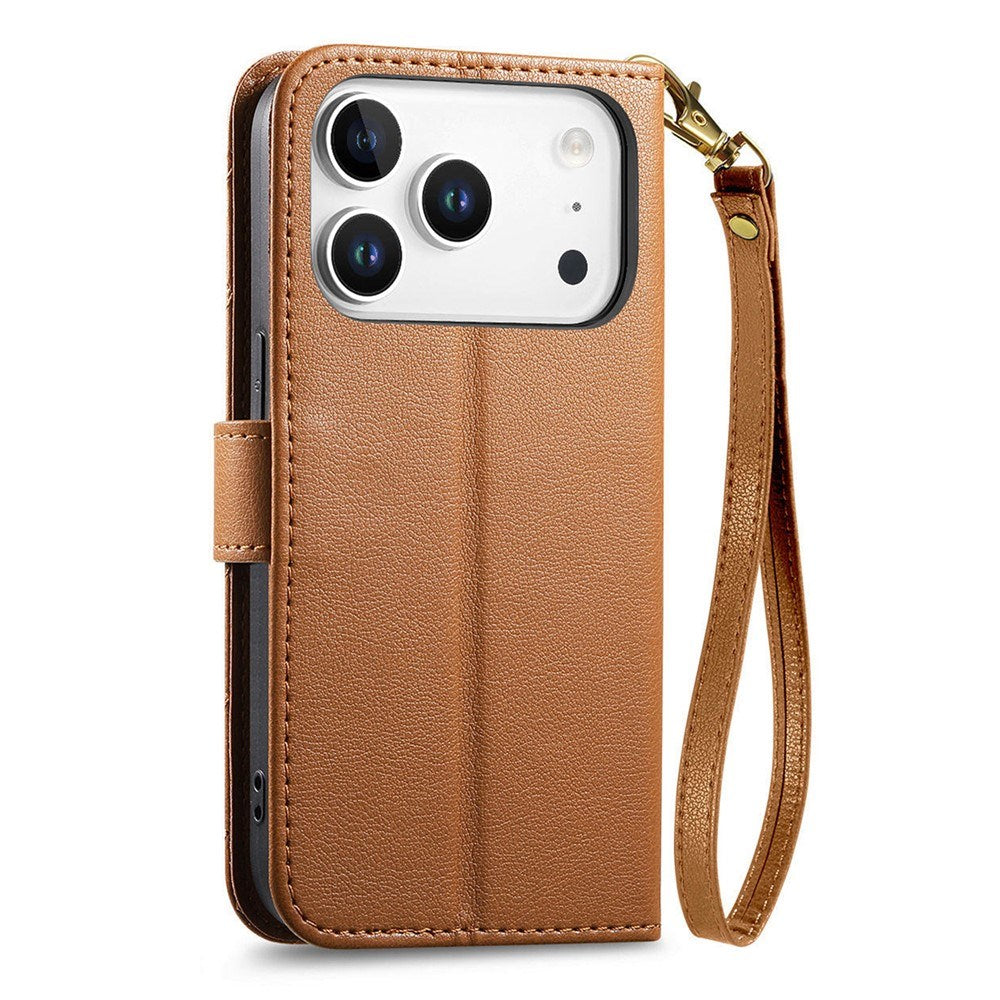 iPhone 18 Pro Max / 17 Pro Max EIDERWOOD Kunstlæder Flip Cover m. Tekstur & Strop - Brun