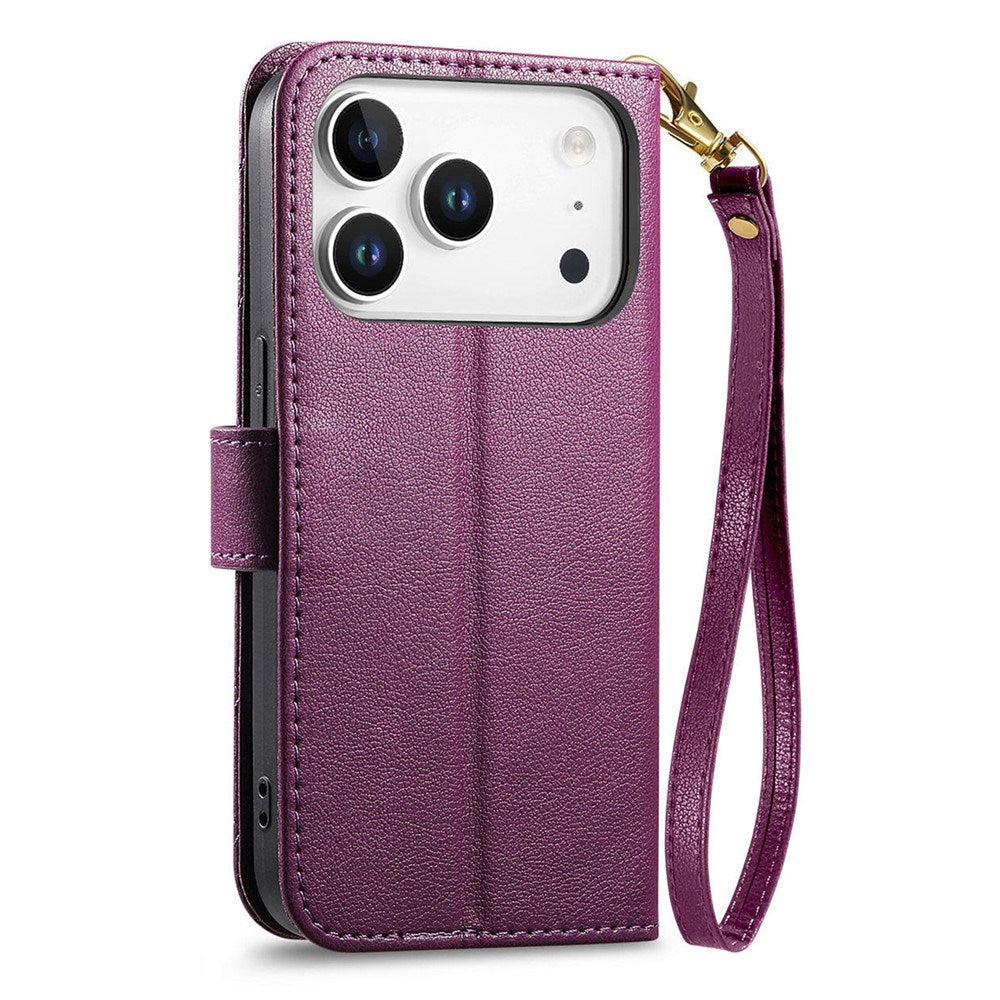 iPhone 18 Pro Max / 17 Pro Max EIDERWOOD Kunstlæder Flip Cover m. Tekstur & Strop - Lilla