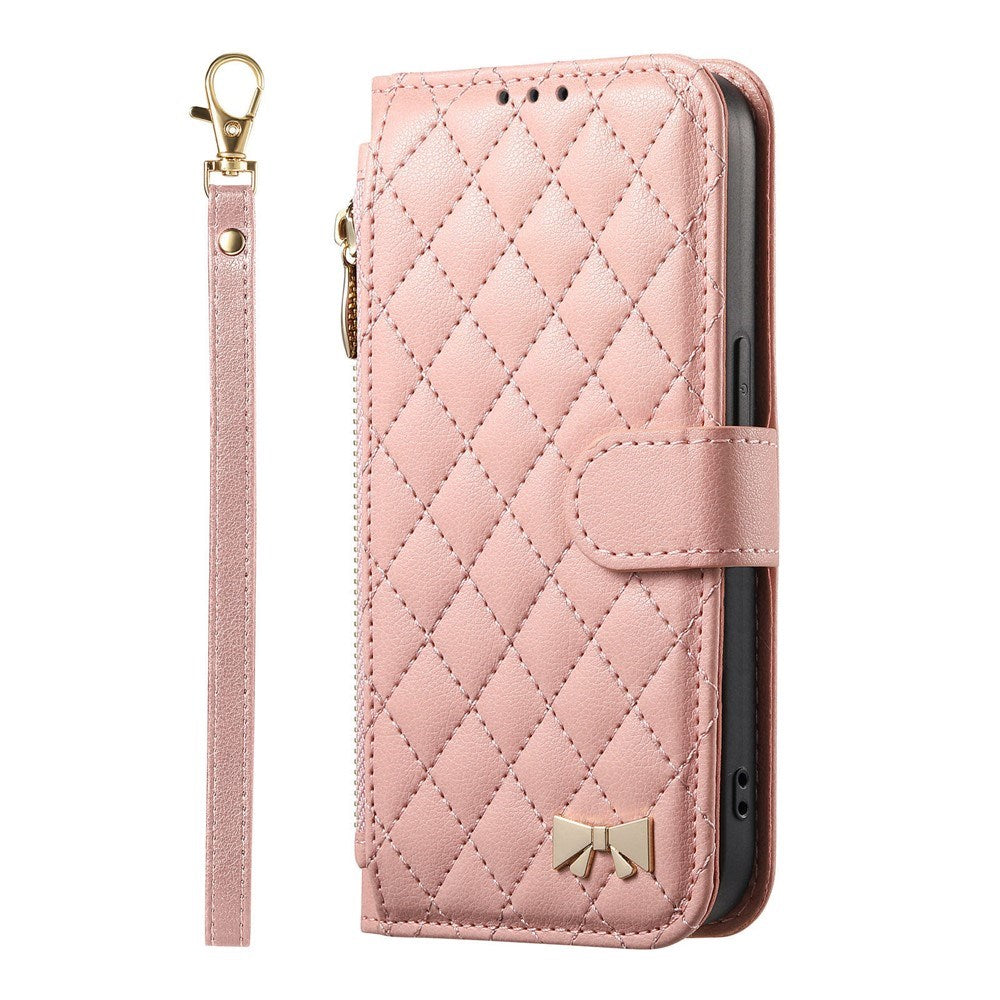 iPhone 18 Pro Max / 17 Pro Max EIDERWOOD Kunstlæder Flip Cover m. Tekstur & Strop - Lyserød