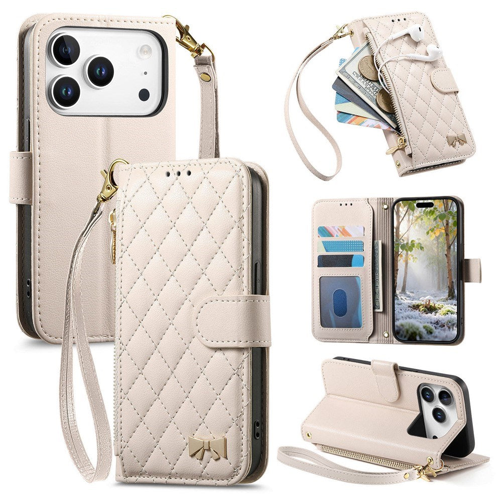 iPhone 18 Pro Max / 17 Pro Max EIDERWOOD Kunstlæder Flip Cover m. Tekstur & Strop - Hvid