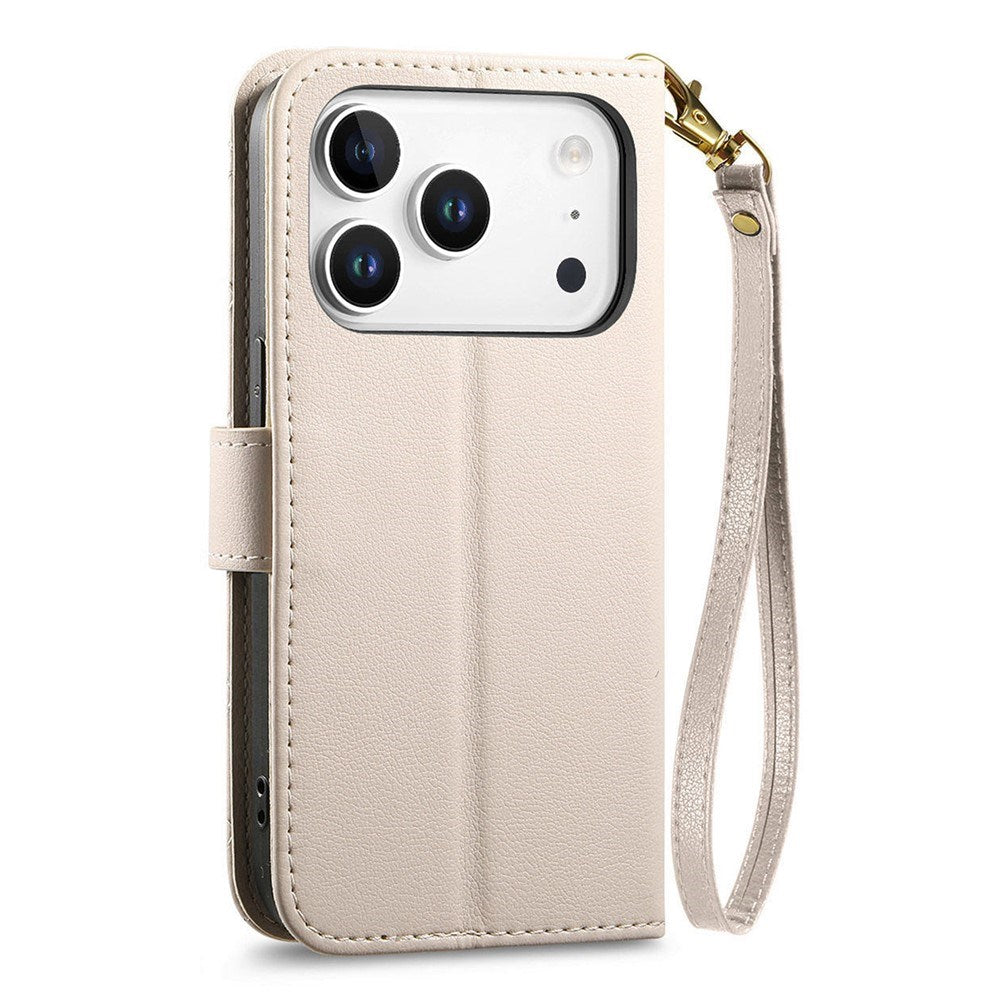 iPhone 18 Pro Max / 17 Pro Max EIDERWOOD Kunstlæder Flip Cover m. Tekstur & Strop - Hvid