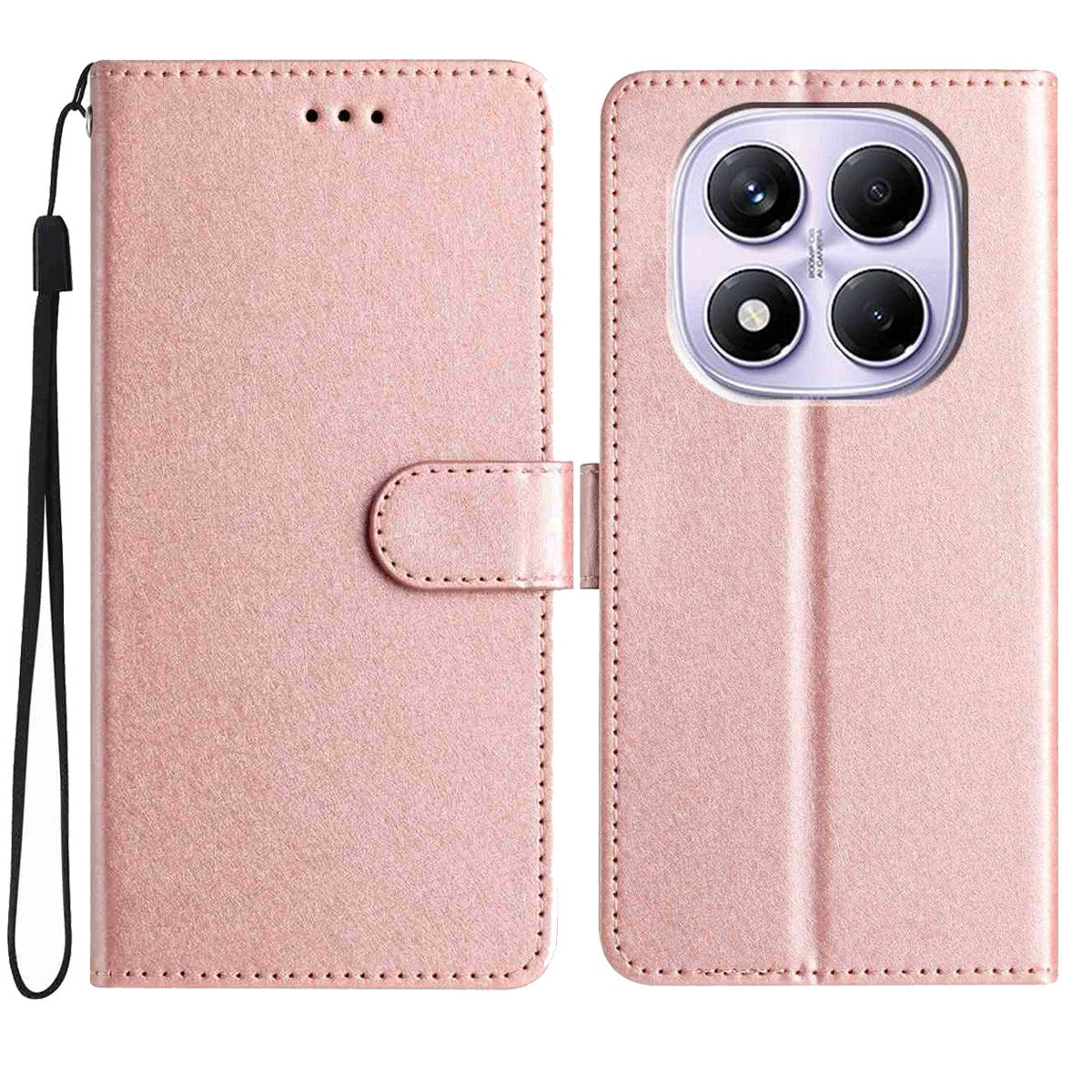 Xiaomi Redmi Note 15 (5G) / Poco M8 (5G) EIDERWOOD Kunstlæder Flip Cover m. Strop - Rose Gold
