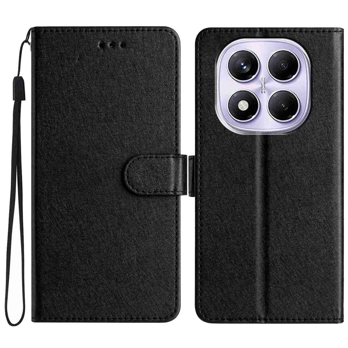 Xiaomi Redmi Note 15 (5G) / Poco M8 (5G) EIDERWOOD Kunstlæder Flip Cover m. Strop - Sort
