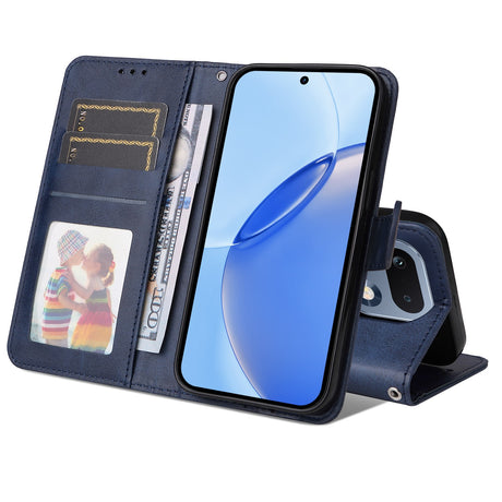 Realme 16 Pro EIDERWOOD Kunstlæder Flip Cover m. Strop - Blå