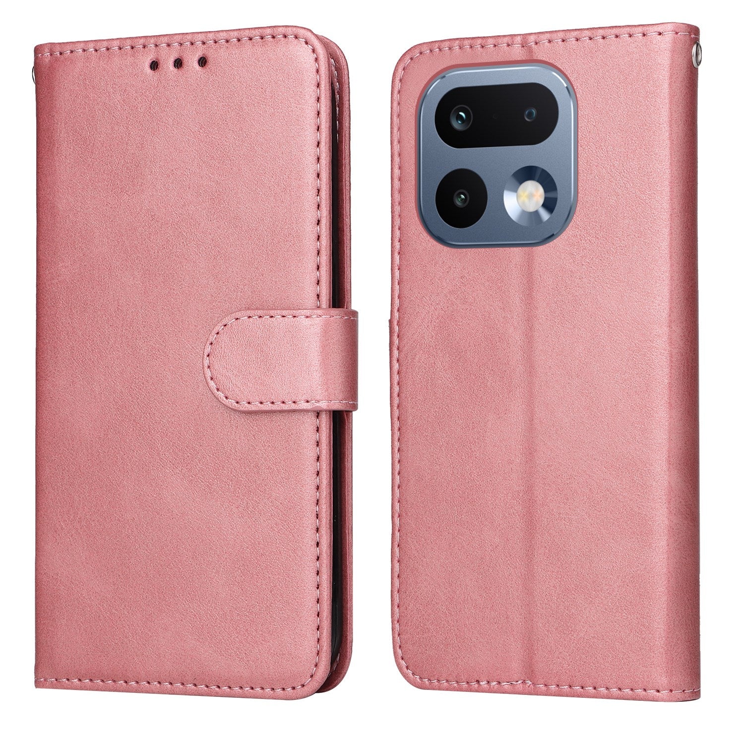 Realme 16 Pro EIDERWOOD Kunstlæder Flip Cover m. Strop - Lyserød