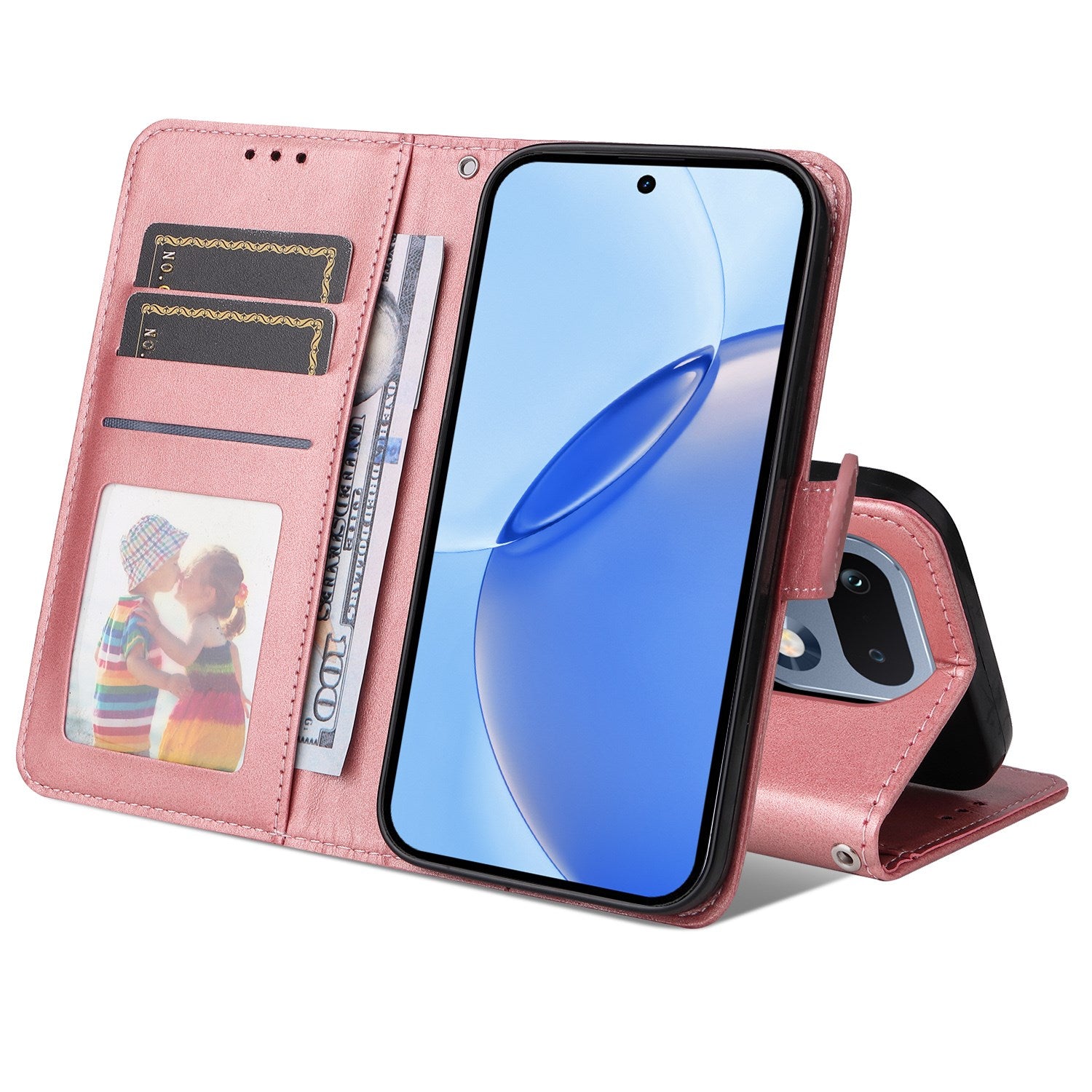 Realme 16 Pro EIDERWOOD Kunstlæder Flip Cover m. Strop - Lyserød